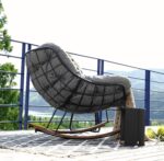 Grand patio Outdoor Rocking Chair, E-Coated Modern Cozy Lounge Rocker Chair with Cushion for Balcony Porch Patio, Gray - Image 5