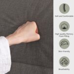 Convertible Futon Sofa Bed,71" Memory Foam Futon Couch,Detachable Cushion,Adjustable Backrest & Armrest,Linen Modern Loveseat Sleeper Recliner for Living Room,Office,Apartment,Classic Grey - Image 7