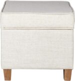 Homepop Home Decor | K7342-F2067 | Classic Square Storage Ottoman with Lift Off Lid | Ottoman with Storage for Living Room & Bedroom, Cream Woven - Image 9