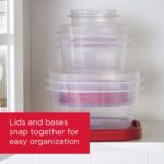 Rubbermaid 16-Piece BPA-Free Plastic Food Storage Set, Red Vented Lids - Microwave, Dishwasher Safe: Perfect for Meal Prep, Leftovers, and Kitchen Organization - Image 5