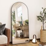 HARRITPURE 56"x21"Full Length Mirror Arch Floor Mirrors with Aluminum Alloy Frame Free-Standing Wall Mounted or Leaning Large Bedroom Dressing Mirror Modern & Contemporary Decor for Home,Black - Image 2