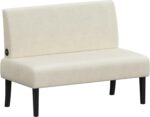 Yaheetech Small Mini Sofa Couch Armless Loveseat Futon for Bedroom, Corduroy Fabric & Easy Assembly, for Small Spaces Living Room,Dorm,Office,Apartment, Beige - Image 2