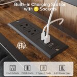 OLEVS Queen Bed Frame Metal Platform Bed Queen Size with 2-Tier Storage & LED Light Headboard, Charging Station Type C, No Box Spring Needed - Image 5