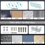 Paper Towel Holder Under Cabinet, One-Handed Tear, Wall Mount, Adhesive, Silver, Paper Roll Holder with Ratchet Mechanism for Kitchen Bathroom Farmhouse Essentials Decor Accessories - Image 7