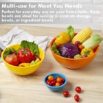 YIHONG 6 Piece Plastic Mixing Bowls Set, Colorful Serving Bowl for Kitchen, Ideal for Baking, Prepping and Cooking,Nesting Design for Space Saving Storage, Rainbow - Image 5