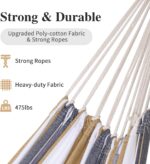 SUNCREAT Large Hammock for Tree, Outdoor Tree Fabric Hammock Only, Coffee Stripes - Image 4