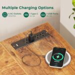 Huuger L Shaped Office Desk with Power Outlets, 47 Inch Computer Desk with 3 Drawers, Shelves, for Gaming, Corner Work, Home Office, Study, Rustic Brown - Image 6