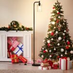Industrial Floor Lamp with Glass Shade - Black, LED Bulbs, Foot Pedal Switch, Easy Assembly - Image 9