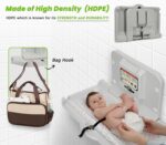Alpine Wall Mounted Baby Changing Station - Horizontal Baby Changing Table Foldable Diaper Tables with Safety Strap for Commercial Bathroom, ADA Complaint (Hardware Included) White Gray - Image 5