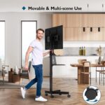 BONTEC Mobile TV Stand for 23-60 Inch TVs, Rolling TV Stand with Locking Wheels, Adjustable Height, Media Shelf, Max VESA 400x400mm, Holds Up to 88lbs - Image 5