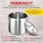 Stockpot – 20 Quart – Brushed Stainless Steel – Heavy Duty Induction Pot with Lid and Riveted Handles – For Soup, Seafood, Stock, Canning and for Catering for Large Groups and Events by BAKKEN - Image 7