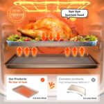 HONGBAKE Baking Sheet Pan Set of 3, Cookie Sheets for Oven, Nonstick Half/Quarter/Jelly Roll Pans with Diamond Texture Pattern, 0.8mm Thick Heavy Duty Cookie Tray, Champagne Gold - Image 9