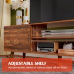 WLIVE TV Stand for 55 60 inch TV, Mid Century Modern TV Console, Entertainment Center with Storage for Living Room, Retro Brown - Image 7