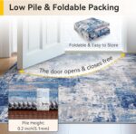 Washable Area Rugs 5'x7' Non-Slip Modern Abstract Soft for Living Room Entryway Bedroom Nursery, Print Pattern, Blue Grey Navy Gray - Image 9