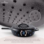 Cuisinel Cast Iron Skillet with Lid - 12"-inch Pre-Seasoned Covered Frying Pan Set + Silicone Handle & Lid Holders + Scraper/Cleaner - Indoor/Outdoor, Oven, Stovetop, Camping Fire, Grill Safe Cookware - Image 5