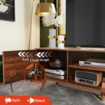 WLIVE TV Stand for 55 60 inch TV, Mid Century Modern TV Console, Entertainment Center with Storage for Living Room, Retro Brown - Image 8