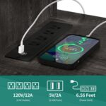 YITAHOME Farmhouse TV Stand for 65/55 Inch Television, LED Entertainment Center Television Stand with Power Outlets and Open Shelf, Media Console TV Cabinet for Living Room, Dark Grey - Image 4