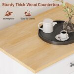 Kitchen Island Cart with Storage, Small Kitchen Island on Wheels with Large Drawer, Adjustable Shelf & Towel Rack, Rolling Island Table for Kitchen & Dining Room, White - Image 3