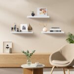 White Floating Shelves - Set of 3, 16" Wall Mounted Shelves for Home Decor, Living Room, Bedroom, Bathroom, Kitchen - Image 3