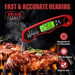 AWLKIM® Meat Thermometer Digital - Instant Read Waterproof Food Thermometer with Backlight for Cooking, Grill, Candy, Kitchen & Stocking Stuffers for Men - Red - Image 3