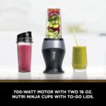 Ninja Fit Compact Personal Blender, Portable Blender for-Smoothies, Shakes, Food Prep, and Frozen Blending, 700-Watt Base, (2) 16-oz. Cups and Spout Lids, Black QB3001SS - Image 3