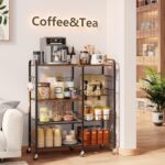 HapiRm Rolling Kitchen Microwave Cart - 4 Tier Microwave Table Stand with Pull-Out Baskets, Coffee Bar Baker's Rack with Wheels Rolling Storage Cart Organizer Shelf for Living Room Office, Balcony - Image 4