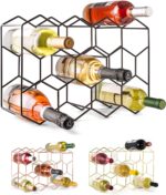 Gusto Nostro Countertop Wine Rack - 14 Bottle Freestanding Modern Black Metal Small - 3 Tier Tabletop Wine Holder Stand for Cabinet, Pantry - Wine Racks Countertop - No Assembly Required - Image 2