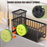Kitchen Sink Organizer,Sink Caddy Organizer with Removable Brush Holder,Self-Draining Kitchen Countertop Organizers and Storage Essentials,Home Decor and Kitchen Gadgets-Black - Image 4