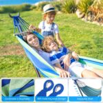 Double Hammock, Heavy Duty Portable, 500 lb Weight Capacity, Perfect for Both Indoors and Outdoors, 2 Person Hammock with Carrying Bag, Wide Blue - Image 5