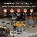 Our Place Titanium Mini Perfect Pot Pro - 2.75 Qt No-Coating Nonstick Pot | Tri-Ply Titanium & Stainless Steel | Oven-Safe up to 1000°F & Compatible with All Cooktops | Chrome - Image 3