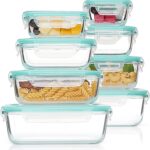 Vtopmart 8 Pack Glass Food Storage Containers with Airtight Lids, Glass Meal Prep Containers, Lunch Office Meal for Microwave, Oven, Freezer and Dishwasher, BPA Free - Image 2