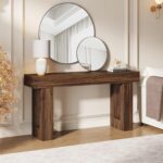 Tribesigns 63-Inch Long Console Table, Wooden Rectangular Sofa Table Behind The Couch, Farmhouse Entryway Table for Entrance, Hallway, Living Room (Rustic Brown) - Image 9