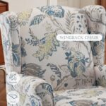 MELLCOM Floral Accent Chair, High Back Upholstered Armchair with Solid Legs, Leisure Single Sofa Chair for Living Room, Bedroom, Home Office, Blue Floral - Image 6