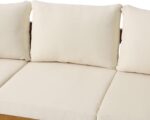 Christopher Knight Home Brooklyn Outdoor 3 Seater Sofa with Cushions - Acacia Wood - Teak/Beige - Image 7