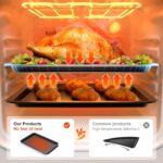 HONGBAKE Ceramic Baking Sheet Pan Set, Cookie Sheet for Oven, Bakeware Sets with Wider Grips, 3 Pack Half/Jelly Roll/Quarter Baking Tray, Premium, Dishwasher Safe - Dark Grey - Image 3