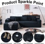 Cloud Sectional Couch with L-Shape Chaise, Modern Modular Sofa with Deep Seat, Built-in Cup Holder & Storage Pocket for Living Room Bedroom, No Assembly Required (Black, Right Facing Chaise) - Image 5