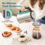 COSORI Electric Kettle, Cool-Touch Double Wall Stainless Steel Insulated, Automatic Shut Off & Boil-Dry Protection, Durable Tea Kettle Boiler & Heater, 1.5L/1500W, Silver - Image 5