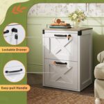 DEVAISE 2 Drawer File Cabinet with Lock, Wood Farmhouse Filing Cabinet for Home Office, Printer Stand Fits Letter and A4 Size, White - Image 7