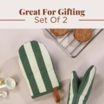 Folkulture Mini Oven Mitts Heat Resistant | (5.75 x9) Set of 2 Short Oven Mitts with Hanging Loop | 100% Cotton Oven Gloves | Kitchen Mittens, Small Silicone Oven Mits - Image 9