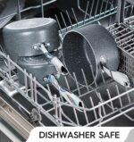 MICHELANGELO Sauce Pan with Lid, 1 Quart Saucepan with Lid Granite, Non Stick Sauce Pan with Stainless Steel Handle, 1 Qt Saucepan with Nonstick Coating, Grey - Image 5