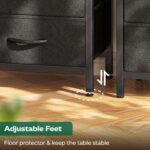 Huuger Nightstand with Charging Station, Side Table with Fabric Drawers, End Table with Open Shelf, Bedside Table with USB Ports and Outlets, Night Stand for Bedroom, Rustic Brown and Black - Image 9