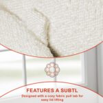 HomePop Storage Round Ottoman with Removable Lid Home Décor|Upholstered Round Foot Rest Ottoman - Cream Boucle - Image 7