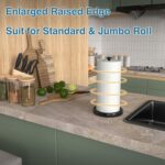 Paper Towel Holder Countertop, One-Handed Tear, Stainless Steel, Weighted Base, Black, Paper Towel Roll Holder Stand with Ratchet Mechanism for Kitchen Bathroom Farmhouse Essentials Decor Accessories - Image 3