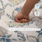 MELLCOM Floral Accent Chair, High Back Upholstered Armchair with Solid Legs, Leisure Single Sofa Chair for Living Room, Bedroom, Home Office, Blue Floral - Image 9