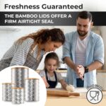 Pebble & Stem® Silver Stainless Steel Canister Set for Kitchen Counter, Food-Grade Canister Set of 4, Airtight Lids, Sugar and Flour Containers for Countertop, Coffee and Tea Storage, Farmhouse Decor - Image 6