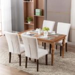 COLAMY Upholstered Dining Chairs Set of 4, Parsons Style Linen Beige Accent Chairs with High Back, for Round Kitchen Table or Small Dining Room – Comfortable & Stylish - Image 8