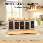 EDELHAUS® Square Spice Jars with Bamboo Wooden Lid (Pack of 24) Spice Jars with Shaker Insert and 240 Labels - Bamboo Lid Glass Container for Spice Organisation [4.3 in × 1.8 in] - Image 3