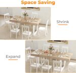 63"-78.7" Expandable Dining Table, 6-10 Farmhouse Kitchen Table, Extendable Dining Table, Rectangular Kitchen Table with Metal Track, Tapered U-Shaped Legs for Dining Room, Office-Oak - Image 4