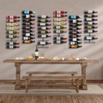 Sorbus Wall Mount Wine Rack (Holds 9 Bottles) - Wine Rack Wall Mounted for Wine Bottles, Liquor, Champagne, Black Metal Wine Bottle Holder for Home Bar, Wine Kitchen Storage - Image 3