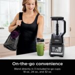 Ninja BL642 Nutri Ninja Personal & Countertop Blender with 1200W Auto-iQ Base, 72 oz. Pitcher, and 18, 24, & 32 oz. To-Go Cups with Spout Lids, For Smoothies, Shakes & More, Dishwasher Safe, Black - Image 7